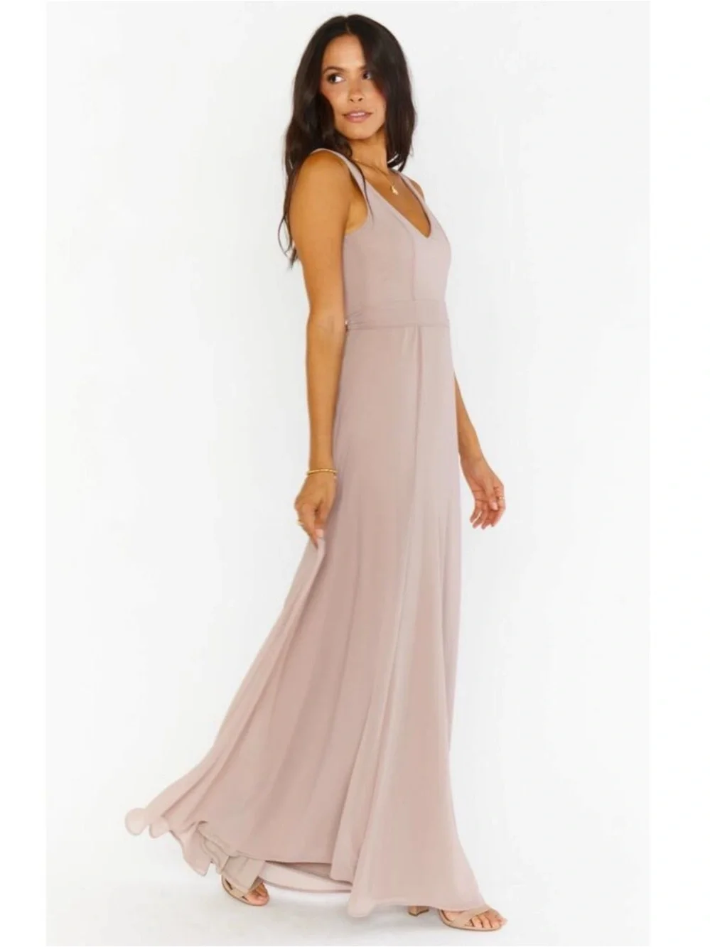 Show Me Your Mumu Jenn Maxi Dress Soft Beige Tan Wedding Bridesmaid Gown NWT